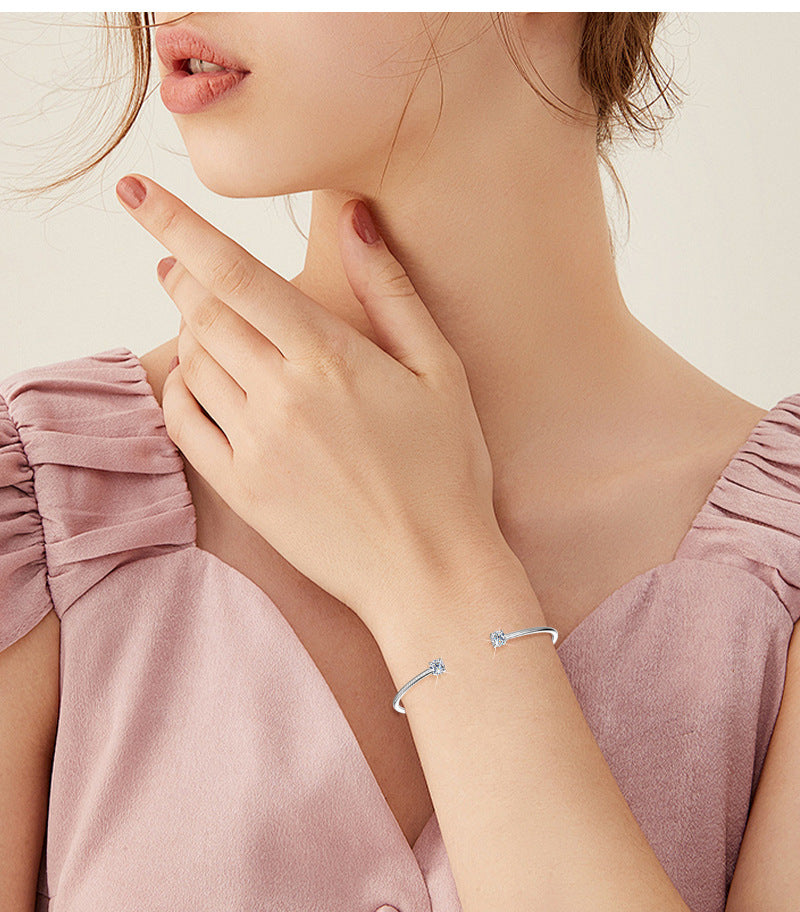ASN Pure Elegance Moissanite Open Bangle - ASN Moissa