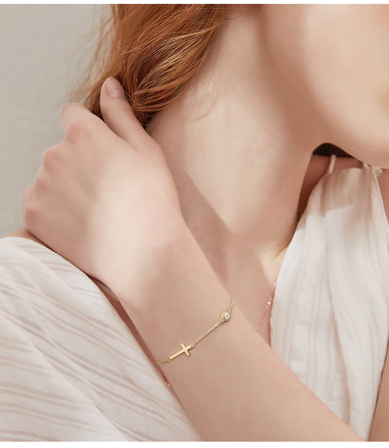 ASN Faith & Light Moissanite Cross Bracelet - ASN Moissa