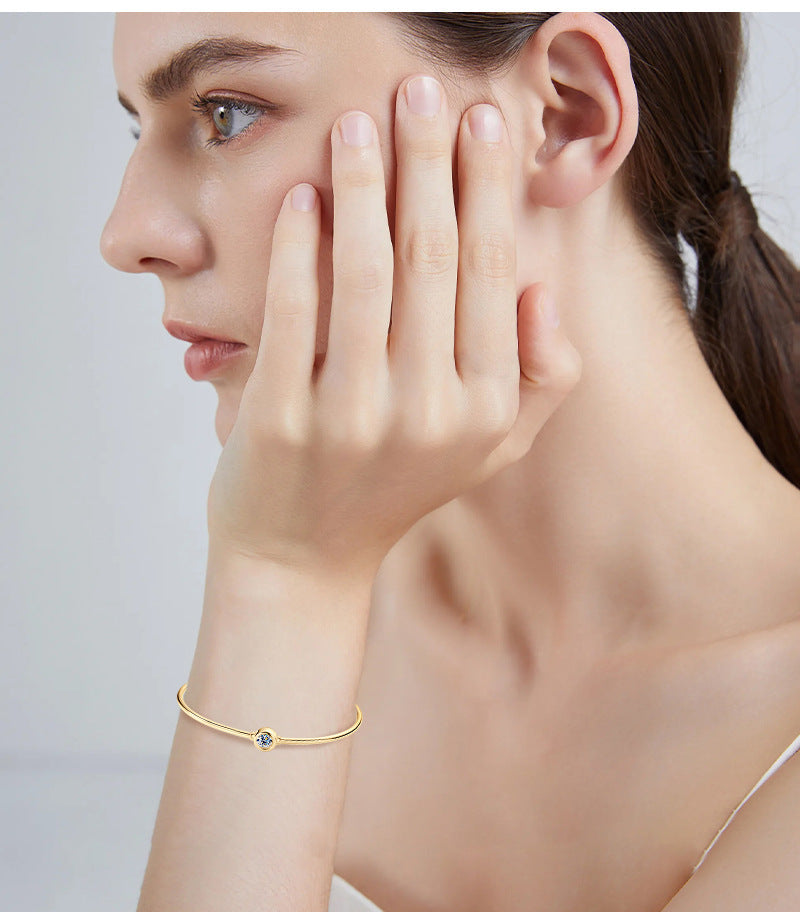 ASN Aurora Solitaire Moissanite Bangle - ASN Moissa