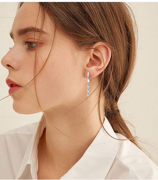 ASN Trinova Moissanite Bezel Drop Huggies