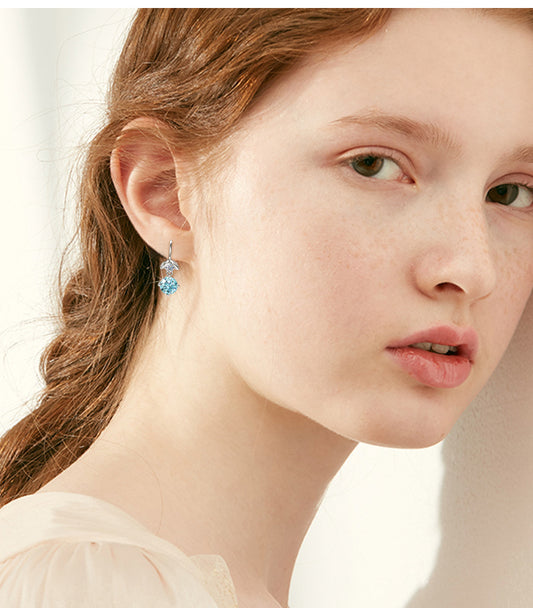 ASN Ocean Whisper Blue Moissanite Drop Earrings - ASN Moissa