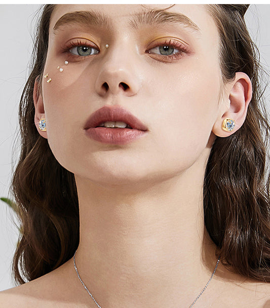 ASN Luxe Cushion Moissanite Stud Earrings