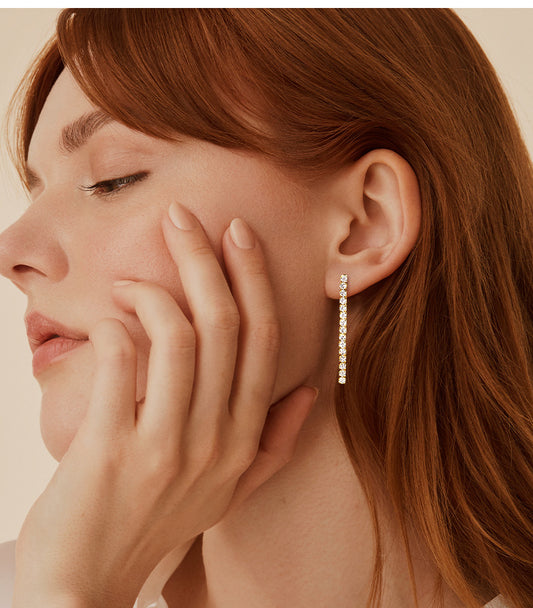 ASN Starlit Cascade Moissanite Tennis Drop Earrings