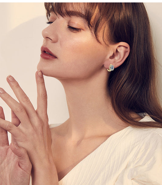 ASN Radiant Halo Moissanite Cushion Huggie Earrings