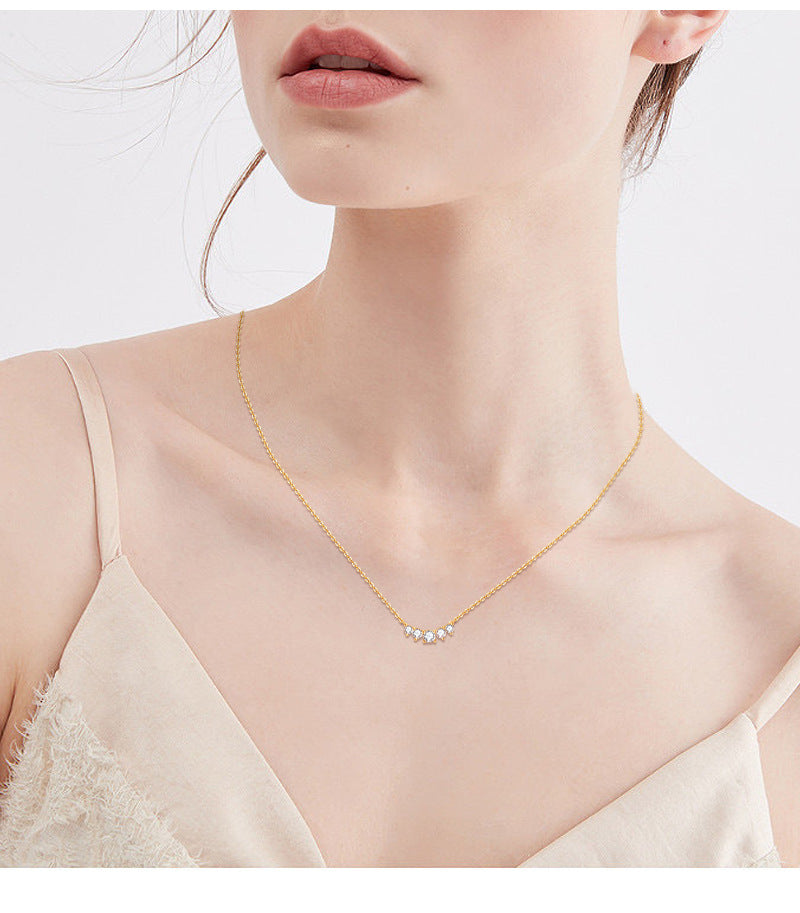 ASN Radiant Arc Moissanite Bar Necklace - ASN Moissa