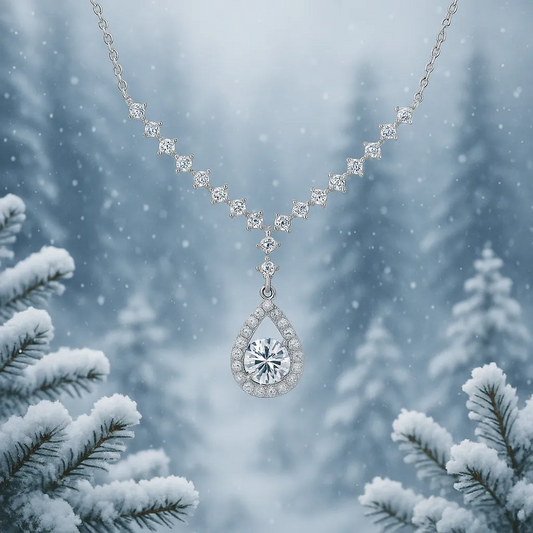 ASN Starlit Cascade Teardrop Moissanite Necklace