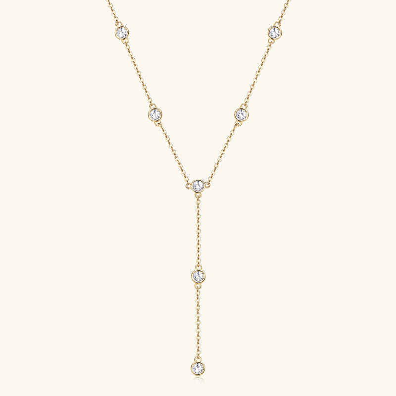 ASN Dazzle Line Moissanite Y Necklace - ASN Moissa