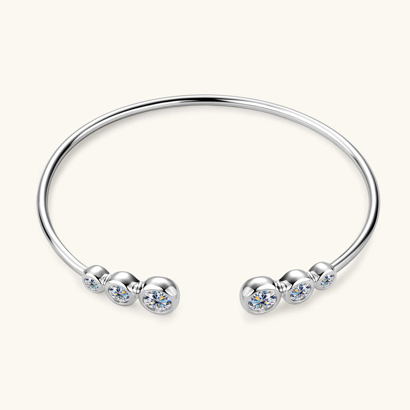 ASN Galaxy Cascade Moissanite Open Bangle - ASN Moissa