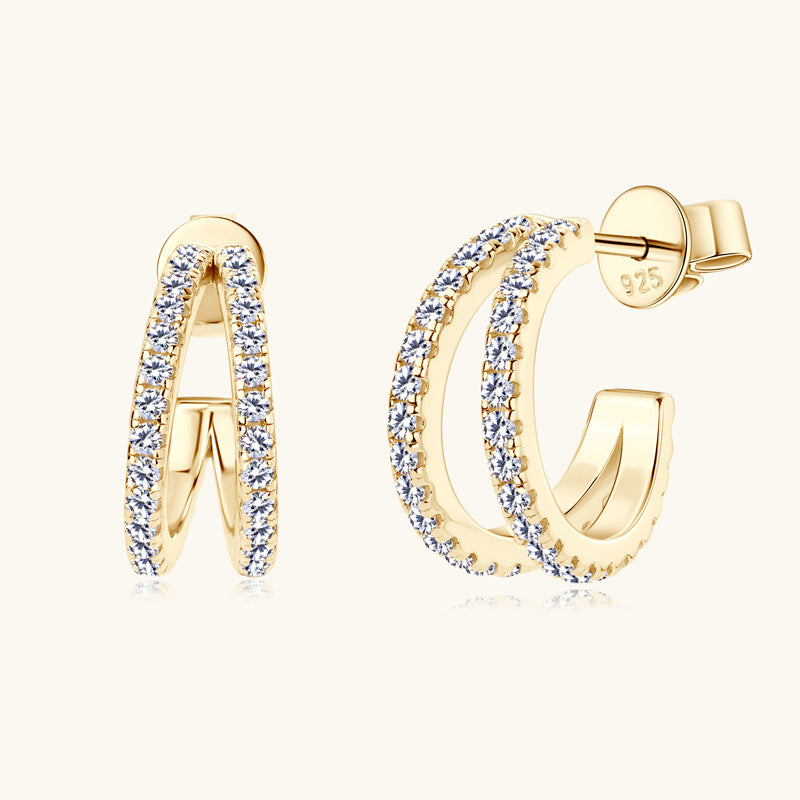ASN Twilight Circles Moissanite Stud Earrings - ASN Moissa