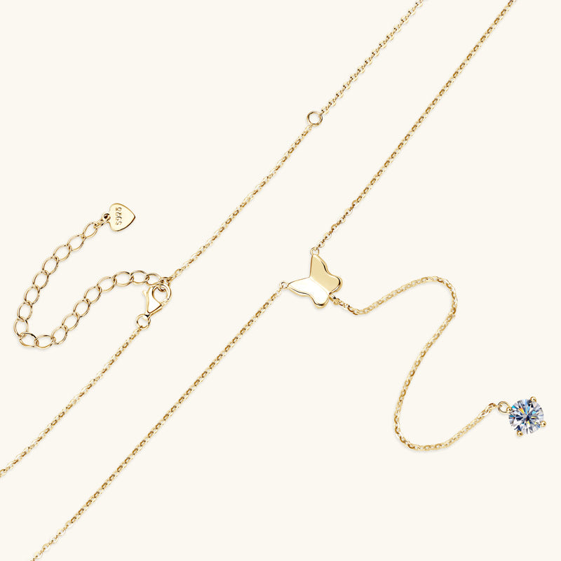 ASN Flutter Drop Moissanite Y Necklace - ASN Moissa