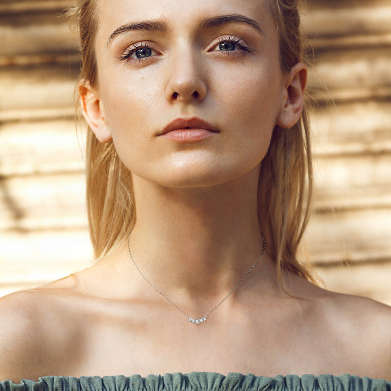 ASN Radiant Arc Moissanite Bar Necklace - ASN Moissa