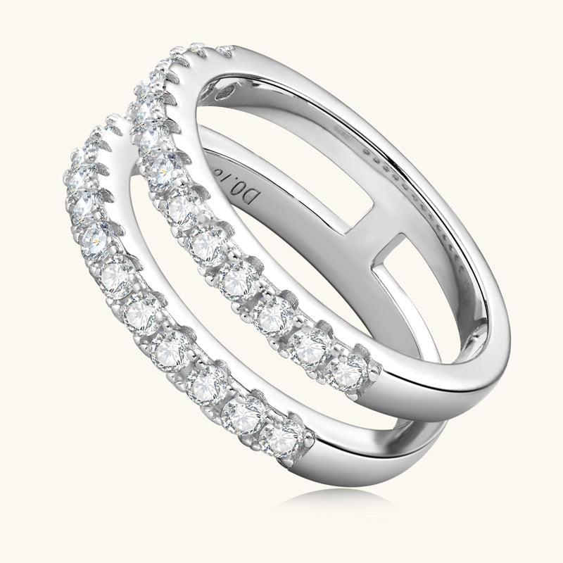 ASN Dual Radiance Moissanite Band Ring - ASN Moissa