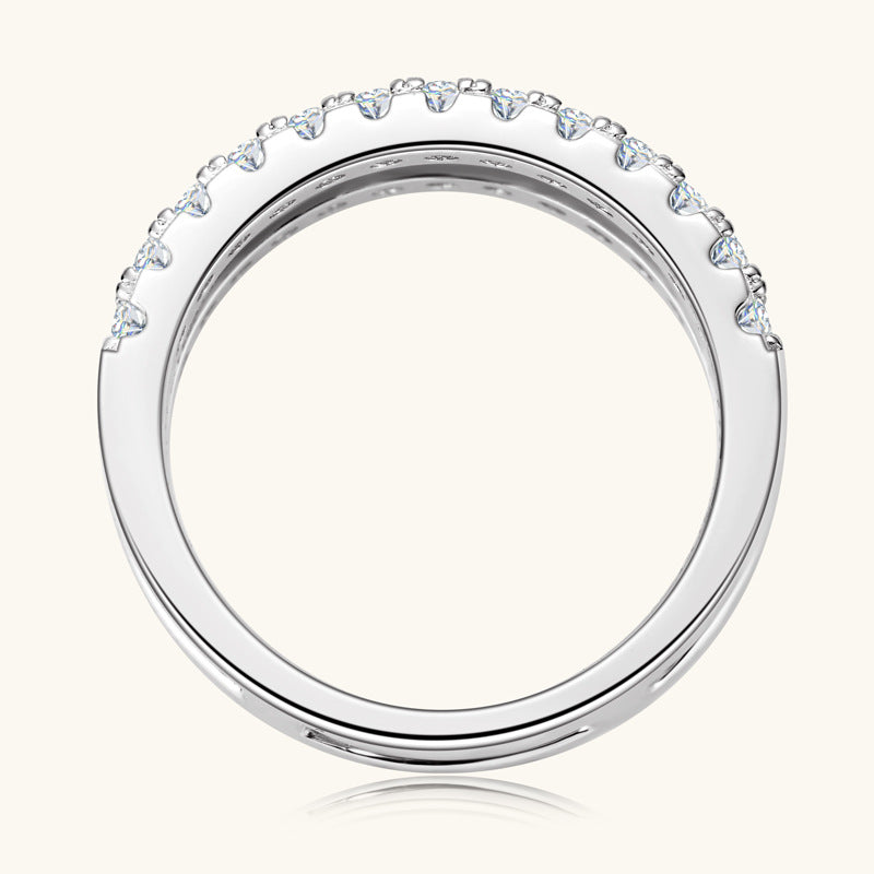 ASN Dual Radiance Moissanite Band Ring - ASN Moissa