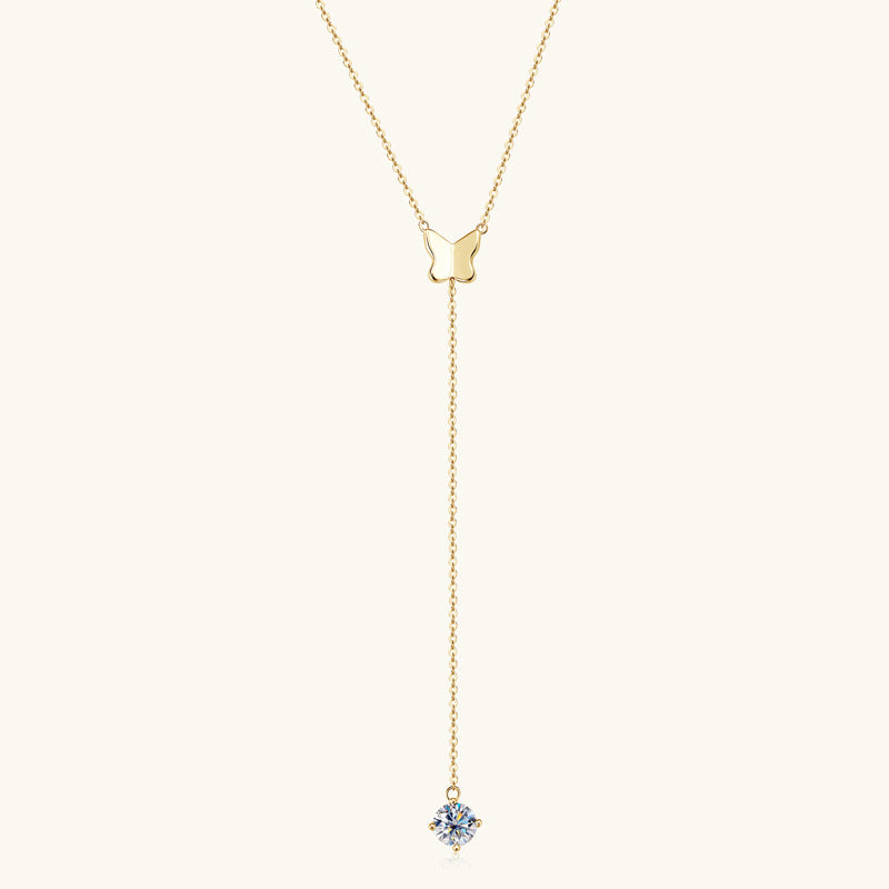 ASN Flutter Drop Moissanite Y Necklace - ASN Moissa