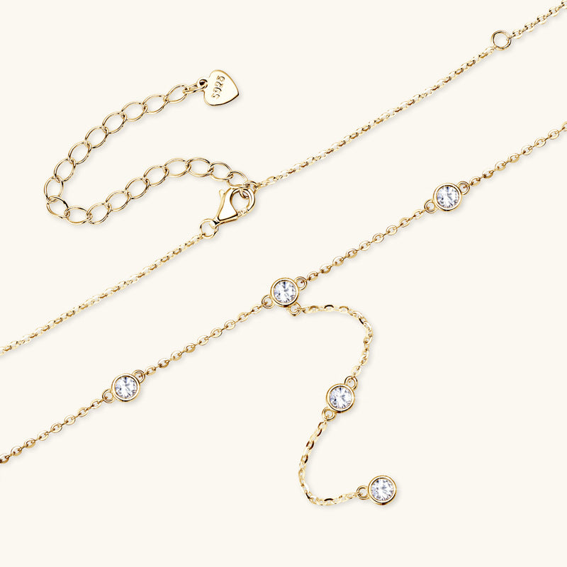 ASN Dazzle Line Moissanite Y Necklace - ASN Moissa
