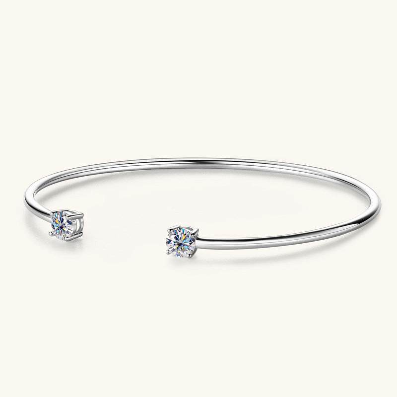 ASN Pure Elegance Moissanite Open Bangle - ASN Moissa