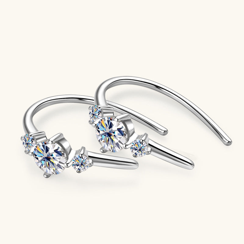 ASN Arc Moissanite Ear Hooks - ASN Moissa