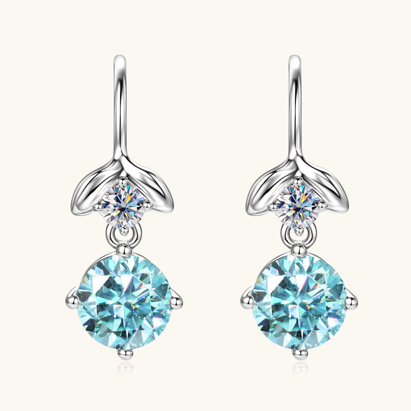 ASN Ocean Whisper Blue Moissanite Drop Earrings - ASN Moissa