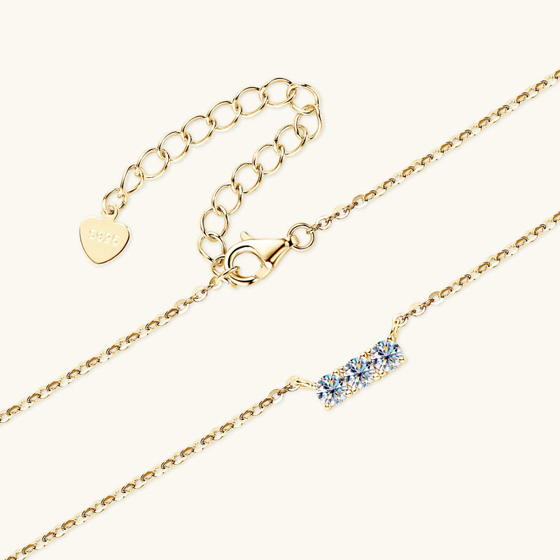 ASN Trilogy Bar Moissanite Necklace - ASN Moissa