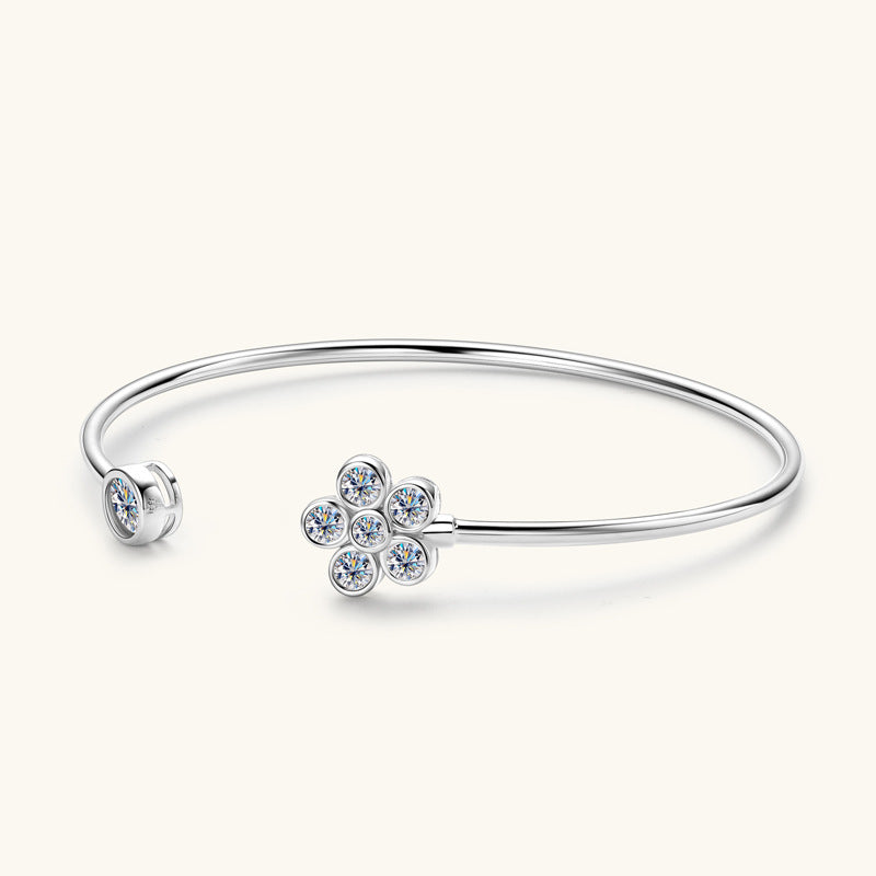 ASN Blooming Grace Moissanite Open Bangle - ASN Moissa