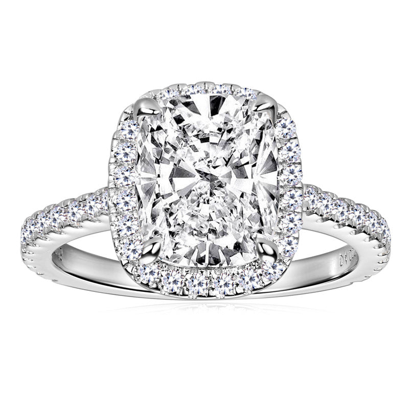 ASN Eternal Radiance 4 Carat Cushion Halo Moissanite Ring - ASN Moissa