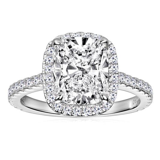 ASN Eternal Radiance 4 Carat Cushion Halo Moissanite Ring - ASN Moissa