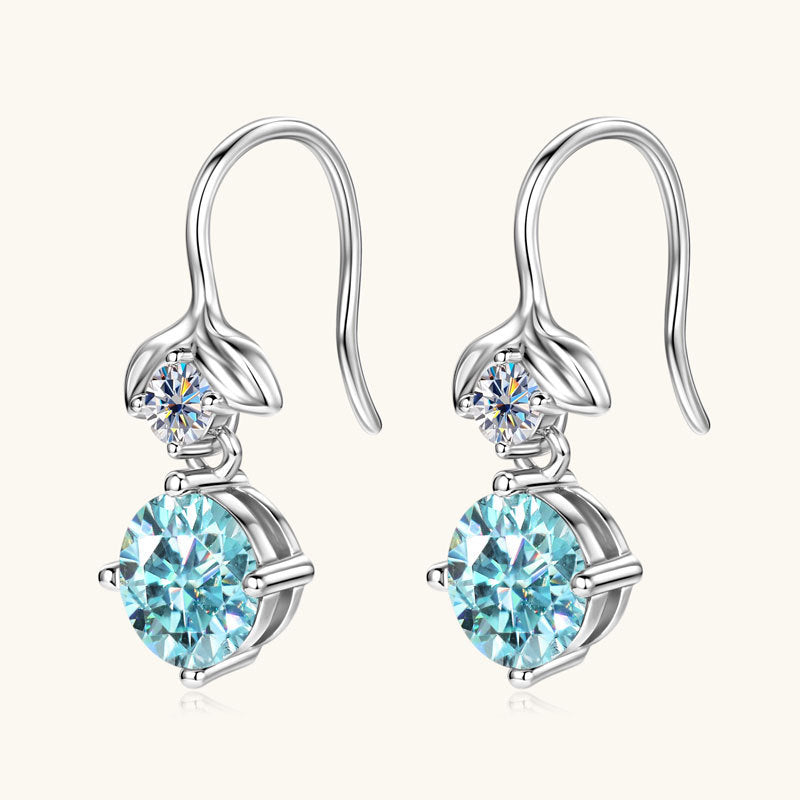 ASN Ocean Whisper Blue Moissanite Drop Earrings - ASN Moissa