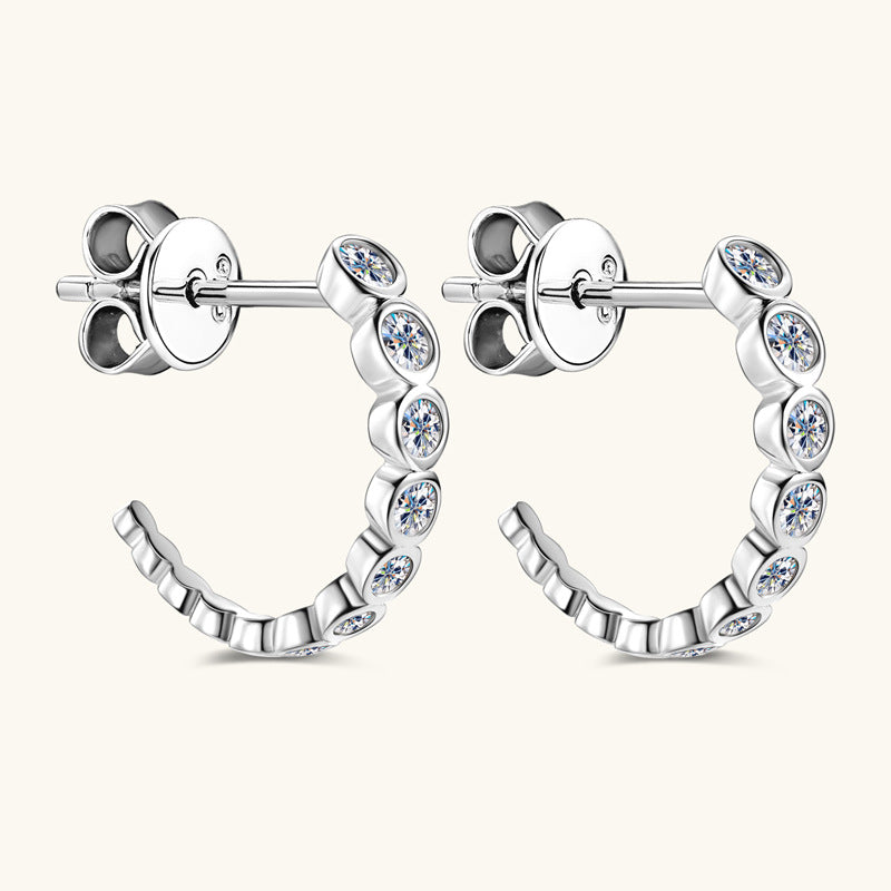 ASN Bezel-Set Moissanite Stud Earrings - ASN Moissa