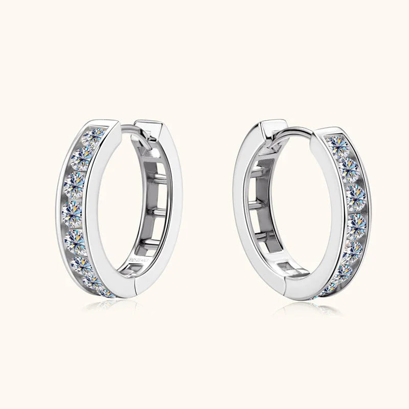 ASN Dazzling Pave Hoop Moissanite Earrings - ASN Moissa