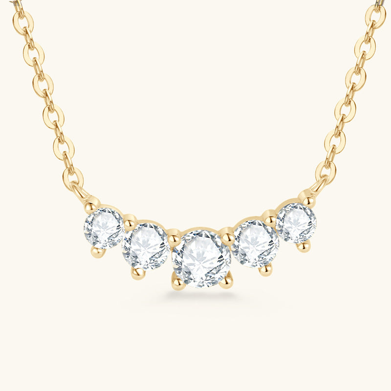 ASN Radiant Arc Moissanite Bar Necklace - ASN Moissa