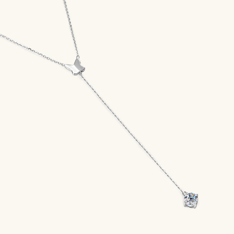 ASN Flutter Drop Moissanite Y Necklace - ASN Moissa