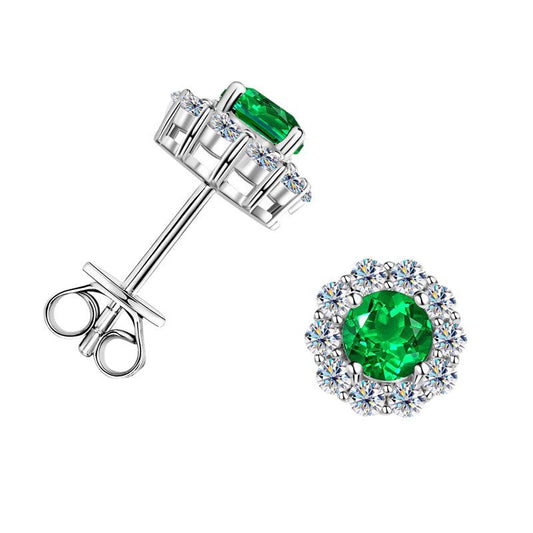 ASN Emerald Radiance Halo Studs