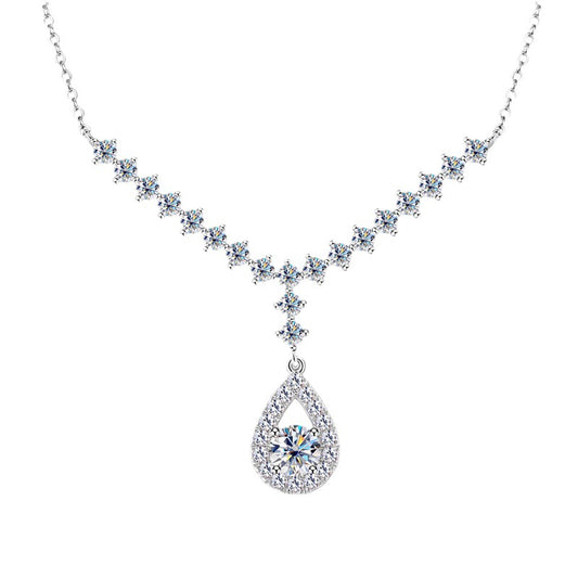 ASN Starlit Cascade Teardrop Moissanite Necklace - ASN Moissa