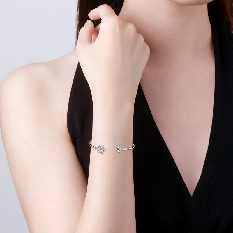 ASN Blooming Grace Moissanite Open Bangle - ASN Moissa