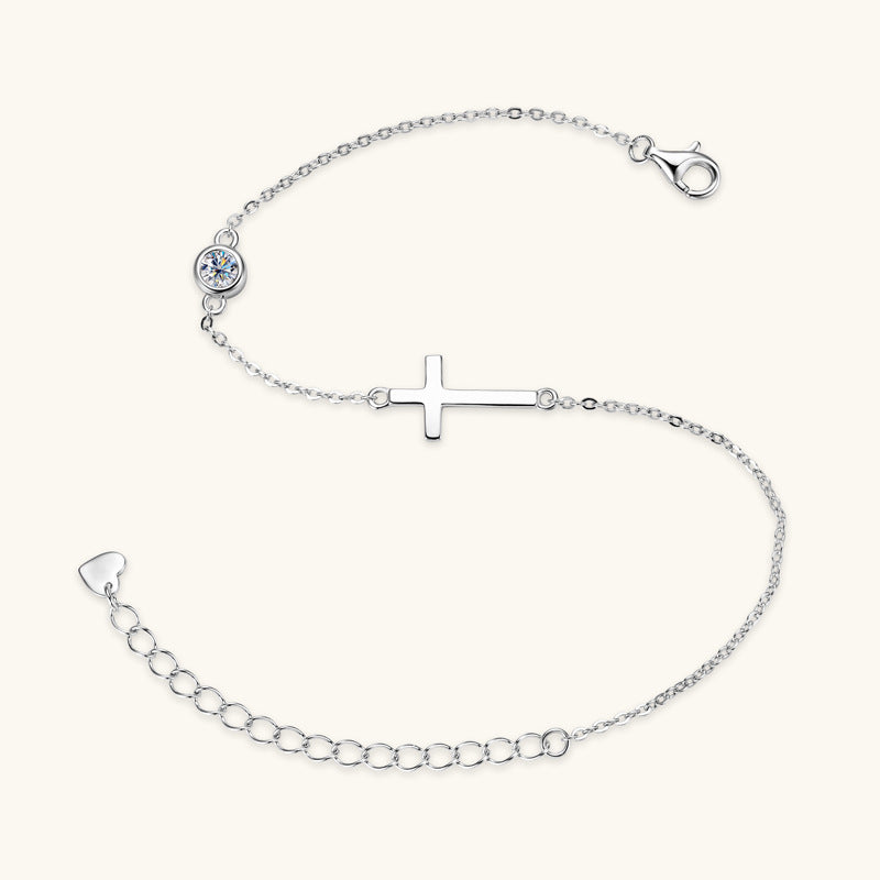 ASN Faith & Light Moissanite Cross Bracelet - ASN Moissa