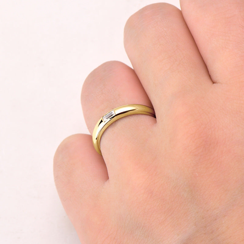 ASN Solo Gem Moissanite Minimalist Ring - ASN Moissa