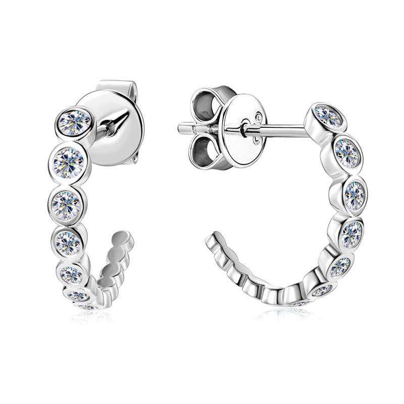 ASN Bezel-Set Moissanite Stud Earrings - ASN Moissa