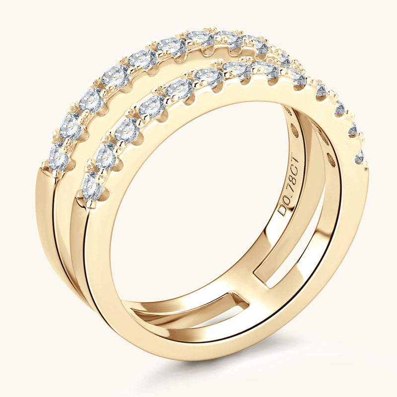 ASN Dual Radiance Moissanite Band Ring - ASN Moissa