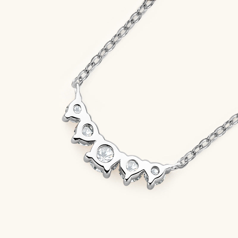 ASN Radiant Arc Moissanite Bar Necklace - ASN Moissa