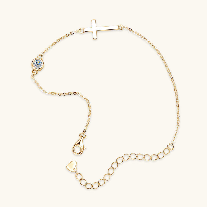 ASN Faith & Light Moissanite Cross Bracelet - ASN Moissa