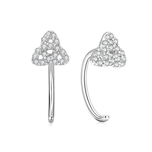 ASN Korean Shimmer Clover Moissanite Hoop Earrings - ASN Moissa