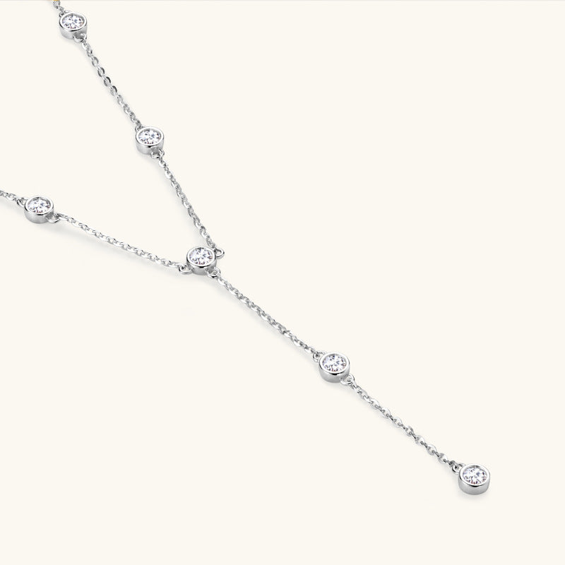 ASN Dazzle Line Moissanite Y Necklace - ASN Moissa