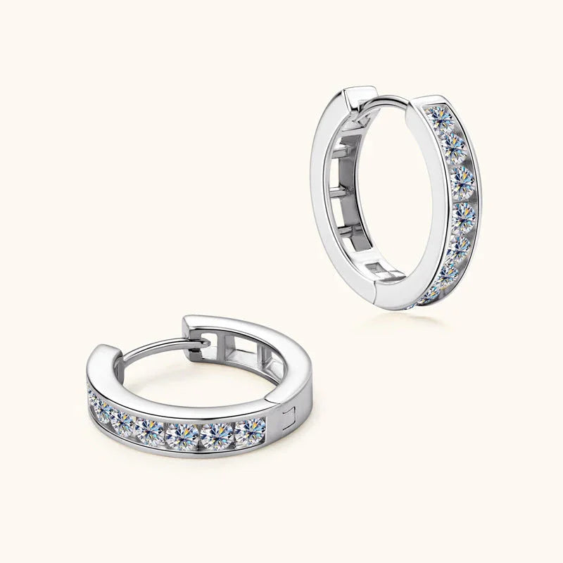 ASN Dazzling Pave Hoop Moissanite Earrings - ASN Moissa