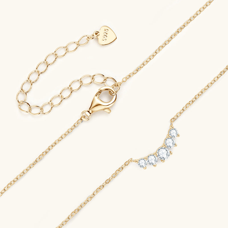 ASN Radiant Arc Moissanite Bar Necklace - ASN Moissa