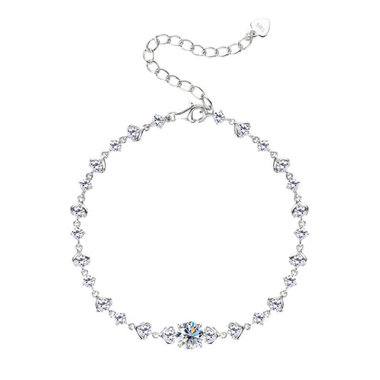 ASN Aurora Heart Moissanite Tennis Bracelet