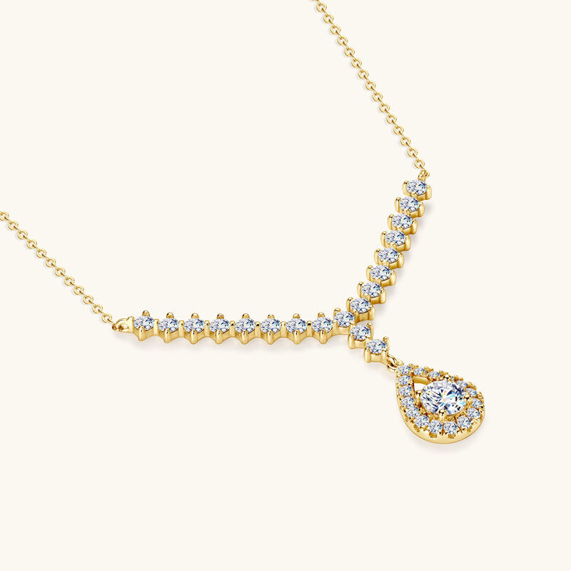 ASN Starlit Cascade Teardrop Moissanite Necklace - ASN Moissa