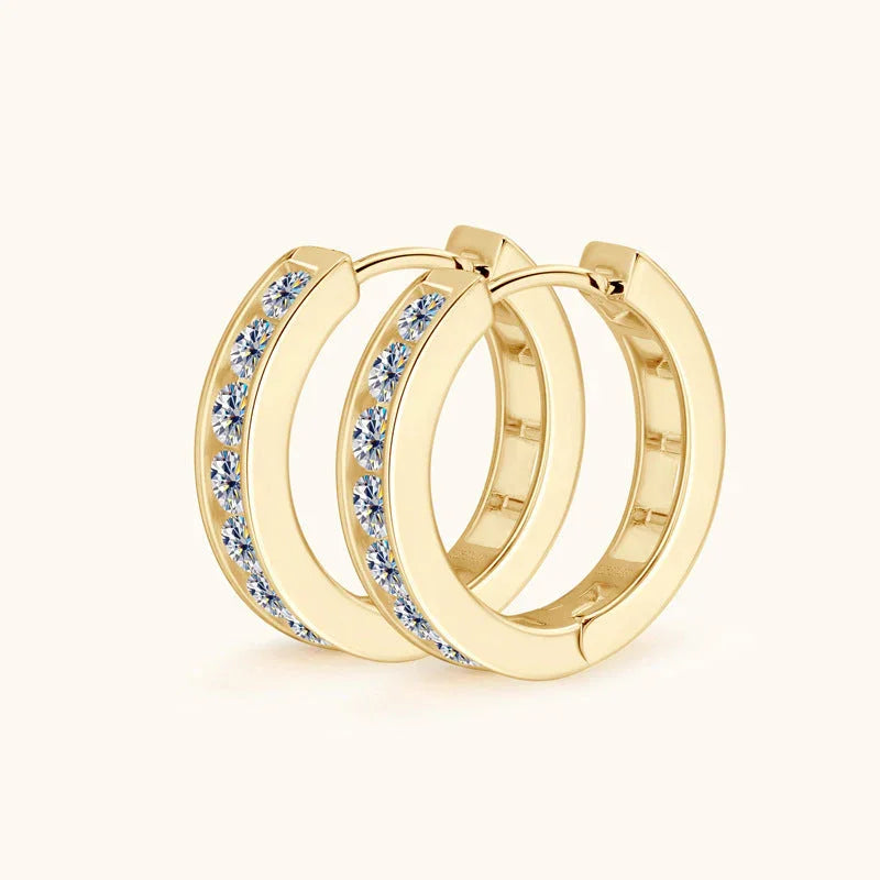 ASN Dazzling Pave Hoop Moissanite Earrings - ASN Moissa