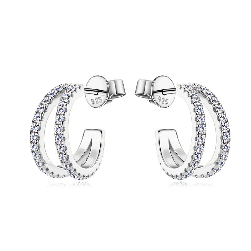 ASN Twilight Circles Moissanite Stud Earrings - ASN Moissa