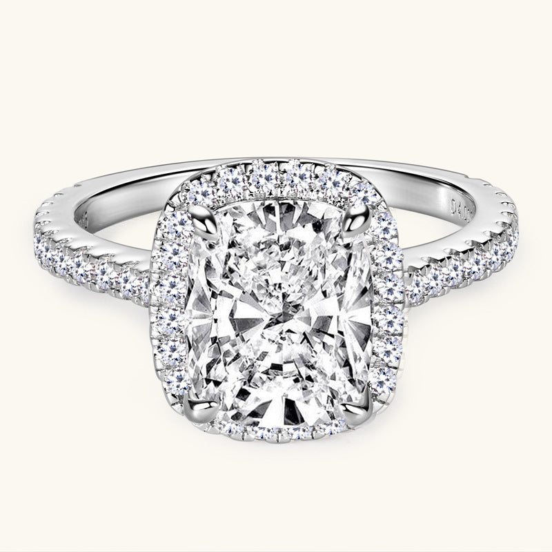 ASN Eternal Radiance 4 Carat Cushion Halo Moissanite Ring - ASN Moissa