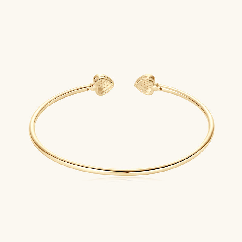 ASN Heart Embrace Moissanite Open Bangle - ASN Moissa